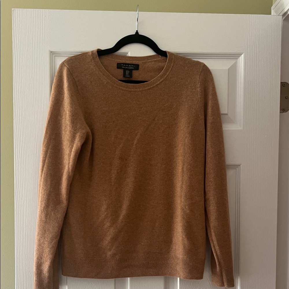 Elie Tahari Tan Crew Neck Sweater